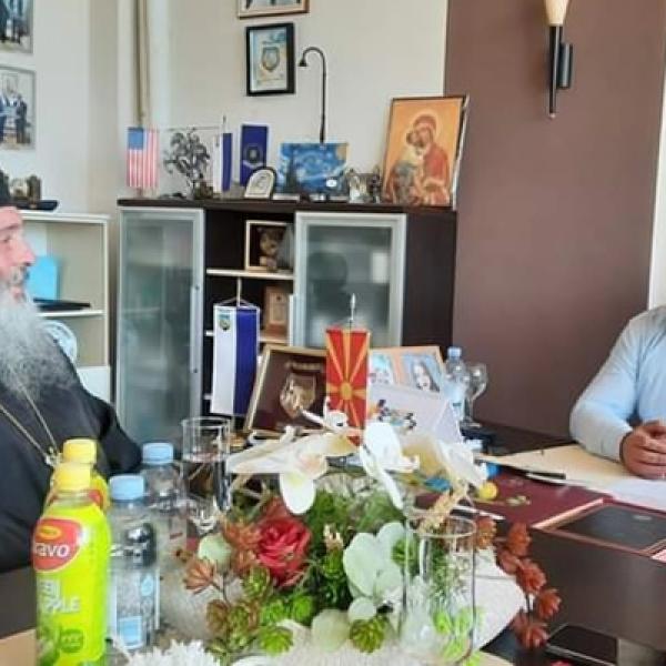 Прва официјална средба на градоначалникот на Делчево, Трајковски и епископот Марко